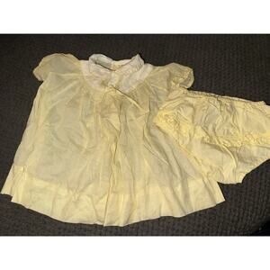 VTG HoneySuckle Baby Dress Yellow + Fabric Diaper Reusable 9 months sears